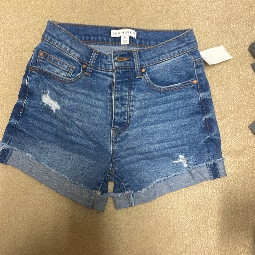 NWT size 24 denim shorts button fly